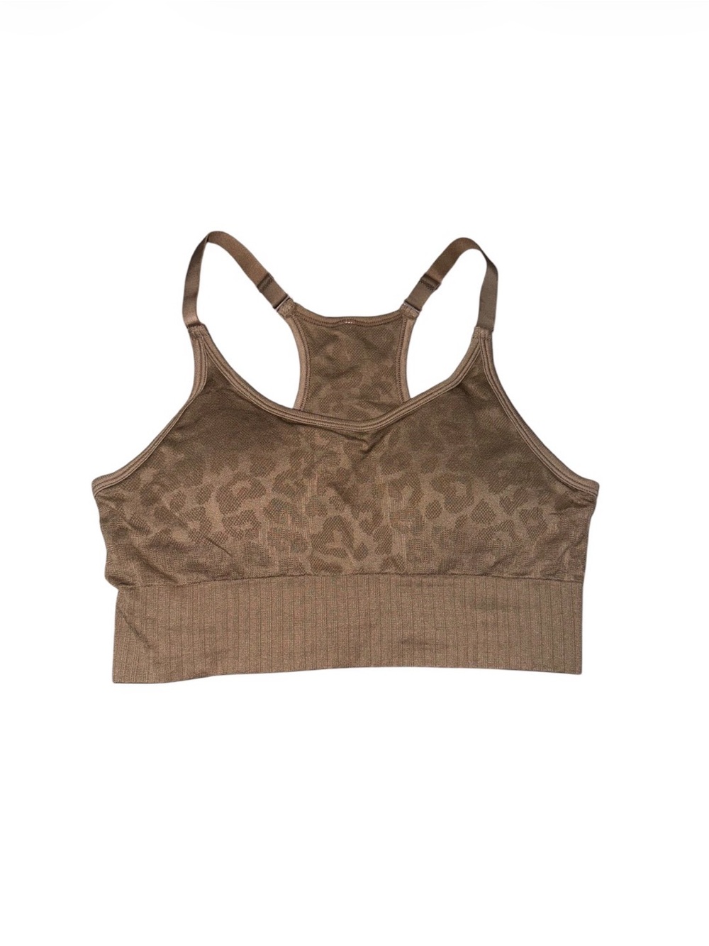Leopard Print Sports Bra with Adjustable Straps